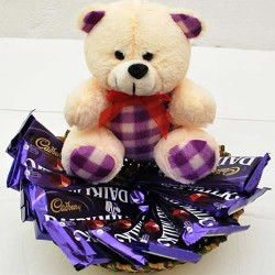 Chocolates and teddy basket
